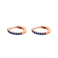 Aretes diamante azul chapa de oro 14K