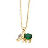 Colgante elefante dorado chapa de oro 18K color verde